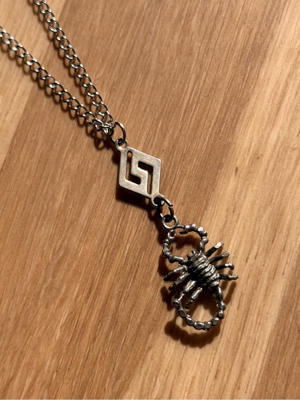 Silver Scorpion Pendant Necklace handmade